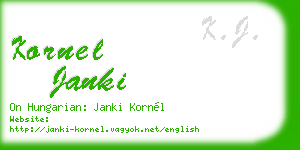 kornel janki business card
